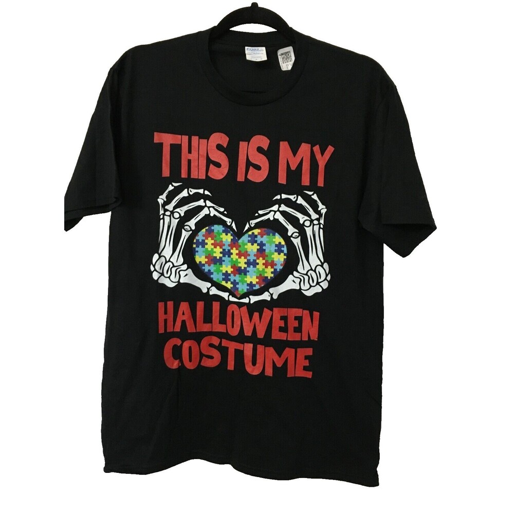 Halloween T-shirt Size Medium "This My Halloween Costume Black Red Cotton NEW